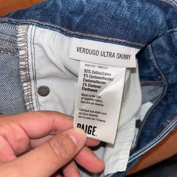 Paige Womens Distressed Mid-Rise Skinny Jeans Size 26 With Floral Print - Picture 9 of 9